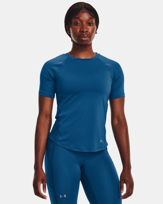 Women's UA RUSH™ Mesh Short Sleeve, Blue, pdpMainDesktop image number 0
